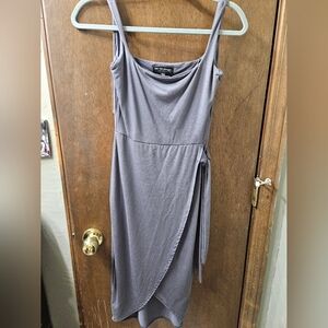 See You Monday Gray Asymmetrical Dress